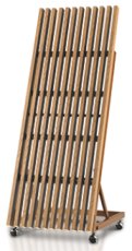 画像1: 木製サイネージ　32〜43V型対応　ディスプレイスタンド　格子タイプ　ナチュラル (1)